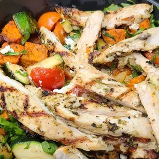 The Gladiator Protein Bowl w/sweet potatoes as my carb. So delicious &amp; looked better than this picture... sorry  I had already attacked it!