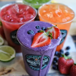 a variety of smoothies