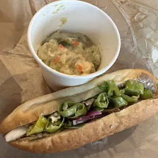 Potosi salad and sandwich