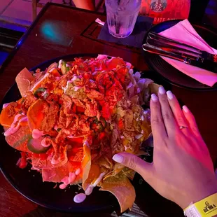 a plate of nachos