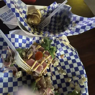 Ahi won tons - must get! And boudin balls - supper yummy