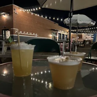 two drinks on a table