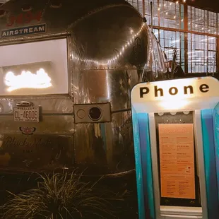 Drink menu in a phone booth