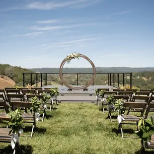 a wedding ceremony set up