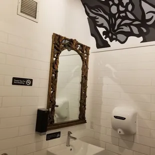 Bathroom - gender neutral and the first bathroom has a changing table!