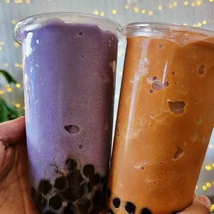 Taro Milk Tea Slush and Thai Tea Milk Slush