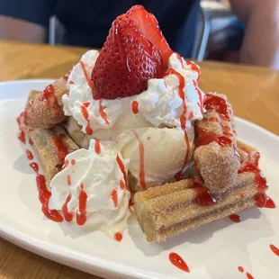 Churros with Vanilla Ice Cream