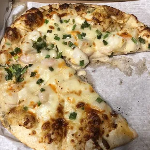 White Seafood Pizza