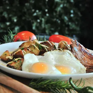 Steak and eggs