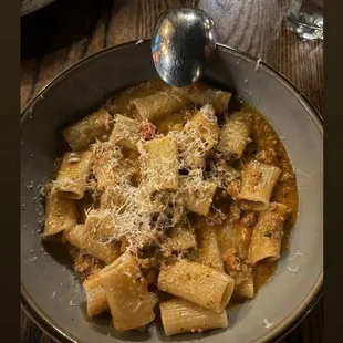 Rigatoni ragu with lamb and pork