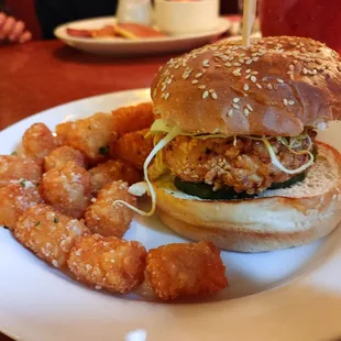 Spicy chicken sandwich (Korean style).