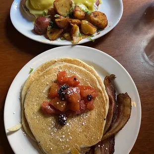 Black rabbit Eggs Benedict and Gluten - Free Pancakes