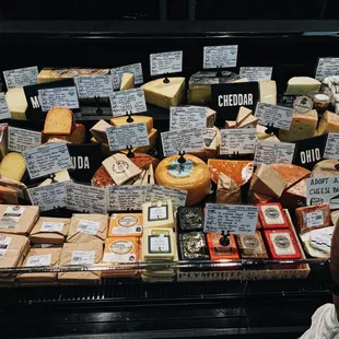 A large selection of cheeses!