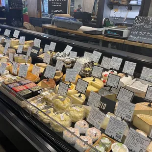 a variety of cheeses