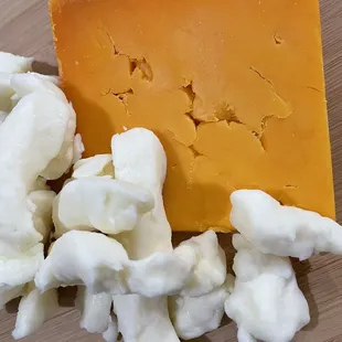 Cheese curds and Bandit Red cheddar