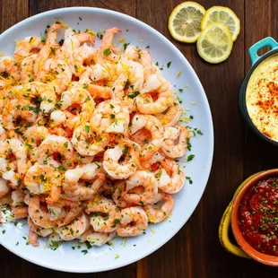 shrimp cocktail with lemon aioli &amp; house cocktail sauce