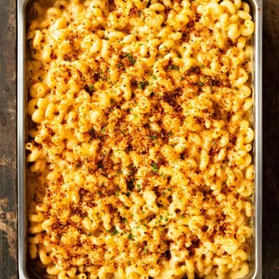 mac &amp; cheese with toasted focaccia crumb