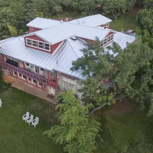 An aerial view of the Lodge.