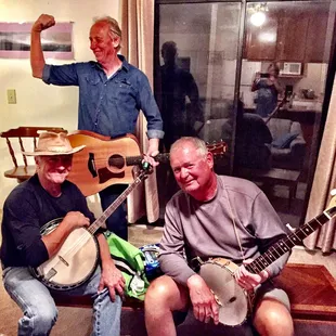 Charles from The Black Range Lodge, guest Regan and guest Tom Price. Fun jam!