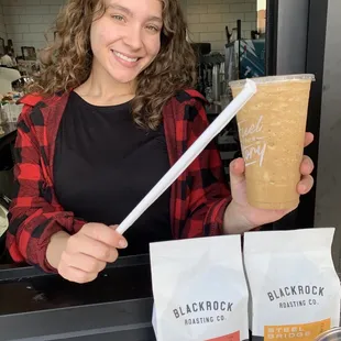 Nicole a great barista.
