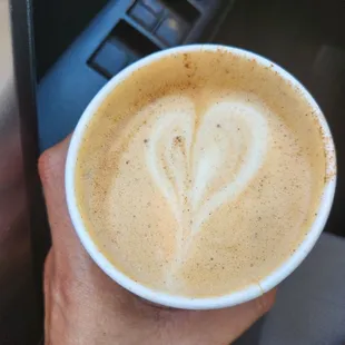 Cinnamon honey oat milk latte