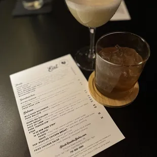 Smoky old fashioned and proper lady (w/menu)