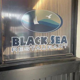 a sign for the restaurant
