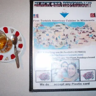 The flash kinda messed up the photo, but well. There&apos;s the nice Turkish couple who hosts the place!