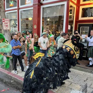 This is how we St. Paddy&apos;s at the Black Shamrock in Chinatown. Lion Dancers!