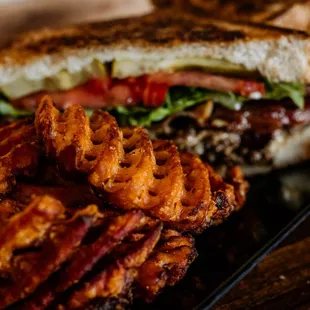 a sandwich and fries