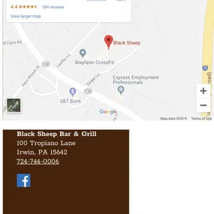 location of black sheep bar and grill