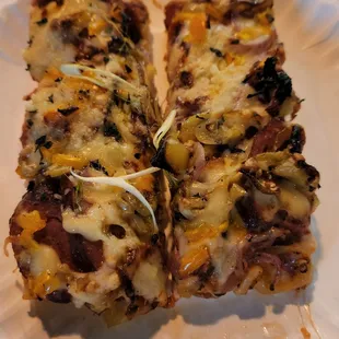 Andouille sausage, banana peppers,  red onions