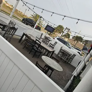 Outdoor patio super cute.  Bet it's pretty at night