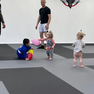 Kids able to walk on their own can start participating