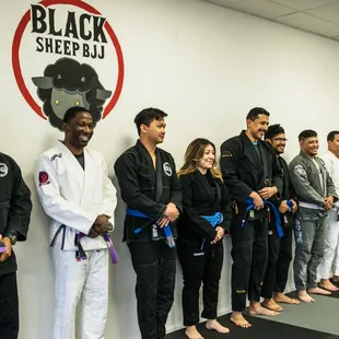 Adult brazilian jiu jitsu (BJJ) belt ceremony