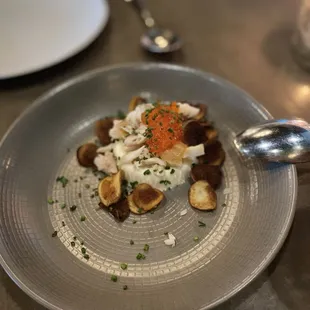 Savory Panna Cotta - Smoked Trout - Potato Crisps - Trout Roe - Chives $21