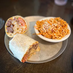 California Burrito with Korean Noodle Salad
