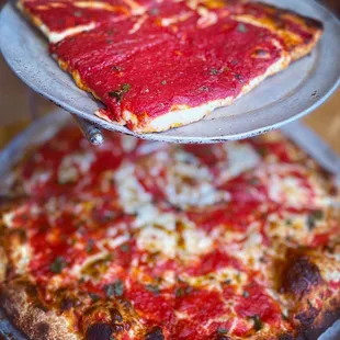 Cheese pizza &amp; Sicilian pizza