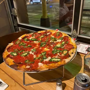 #3. Hot Salami and Dried Chili Pepper Pizza