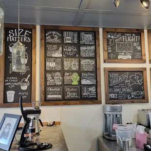 menus on the wall
