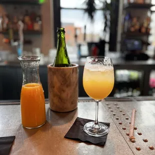 Bottle service mimosas