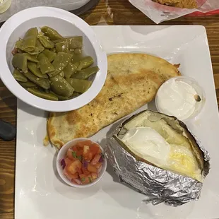 Mushroom and cheese quesadilla