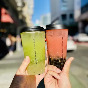 Cucumber Lychee Green Tea &amp; Strawberry Lychee Green Tea