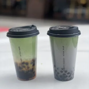 Mango Matcha Latte and Sesame Matcha Latte