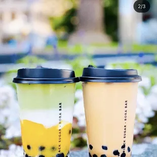 House Black Milk Tea  Mango Matcha Latte