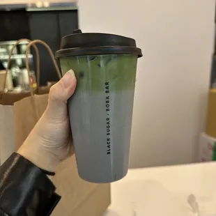 Sesame Matcha Latte