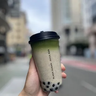 Sesame Matcha Latte