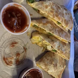 Chicken quesadillas with salsa