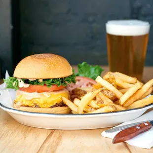 burger and fries