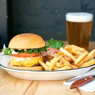 burger and fries